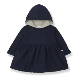 1  in the Family Birgit Navy Hooded Dress