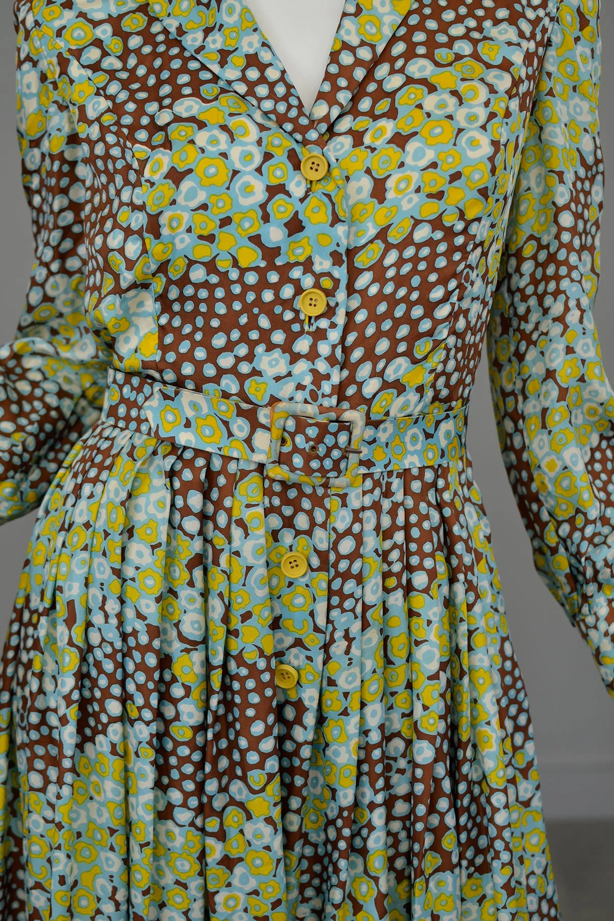 1960s Atomic Bubbles Polka Dot Novelty Print Shirtwaist Dress