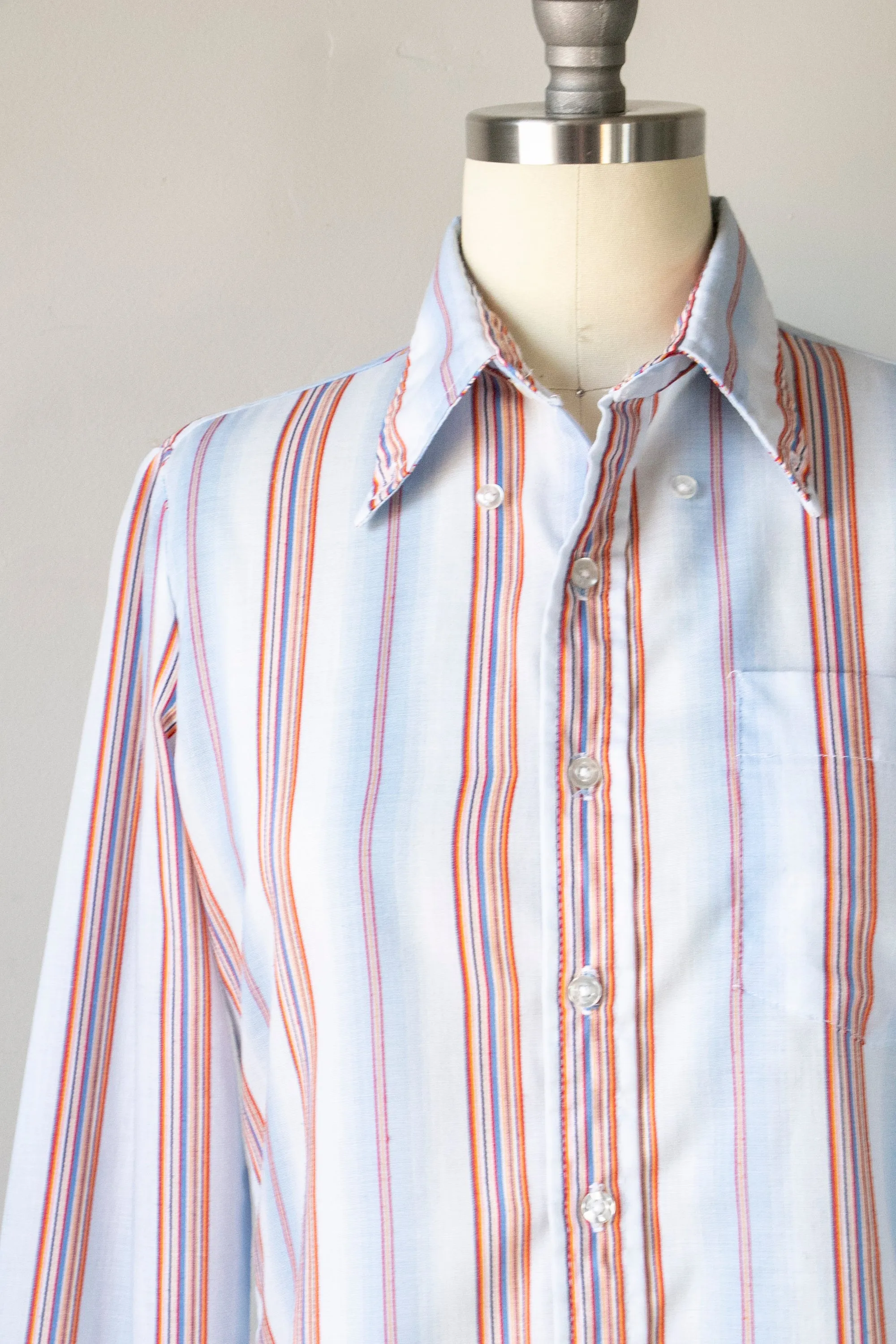 1970s Blouse Striped Top XS