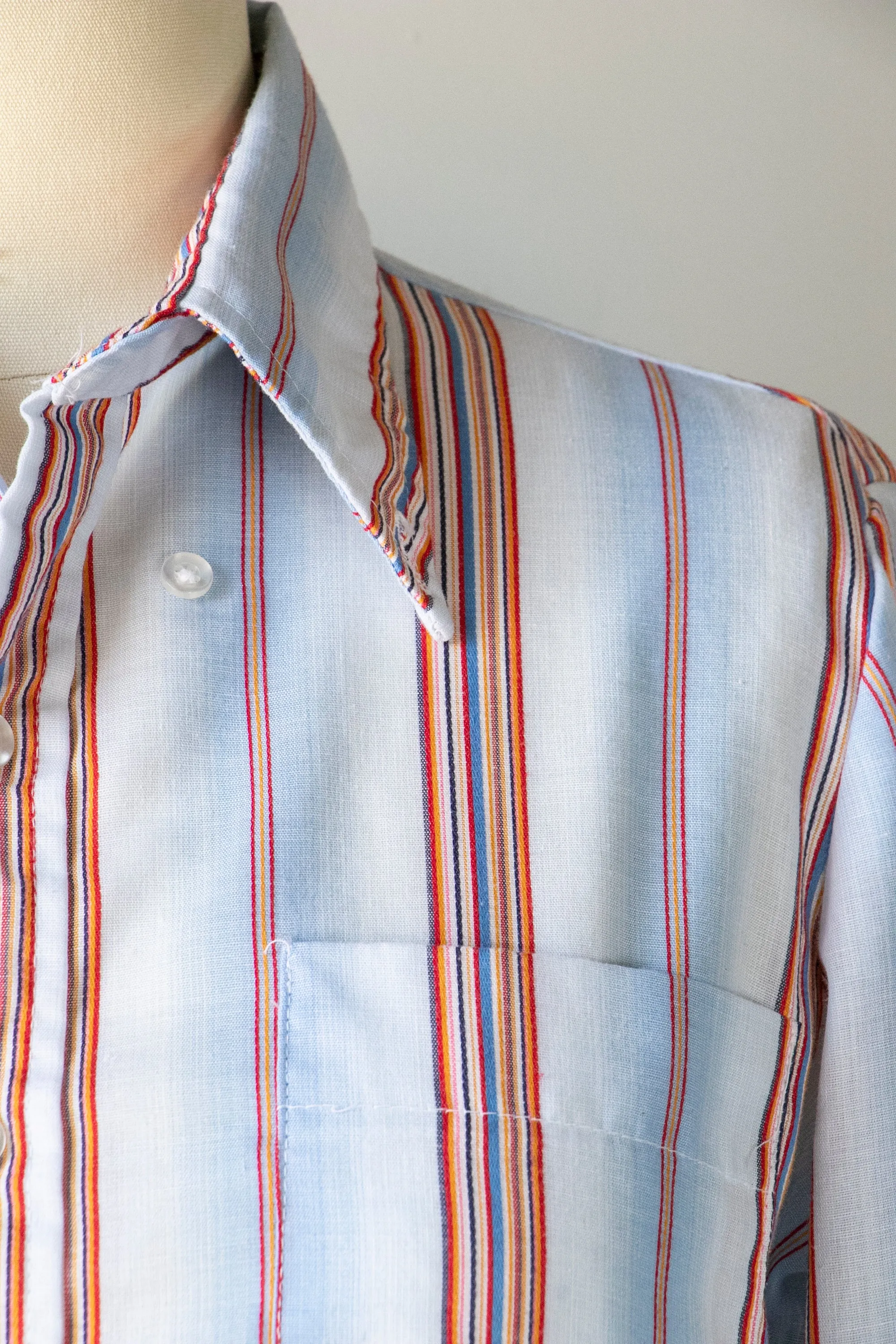 1970s Blouse Striped Top XS