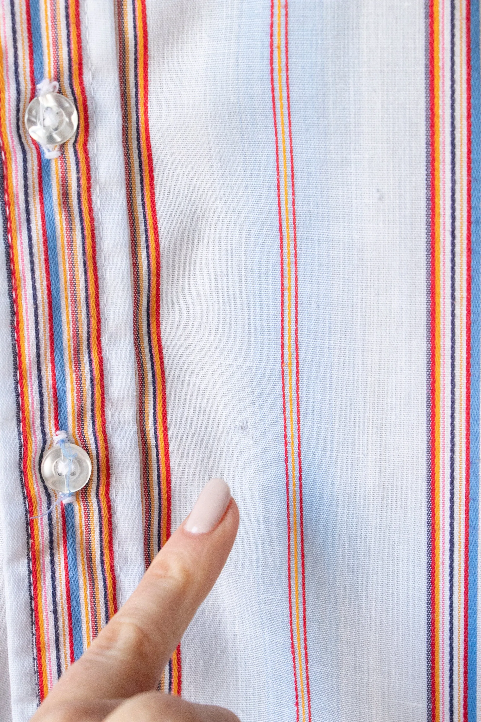 1970s Blouse Striped Top XS