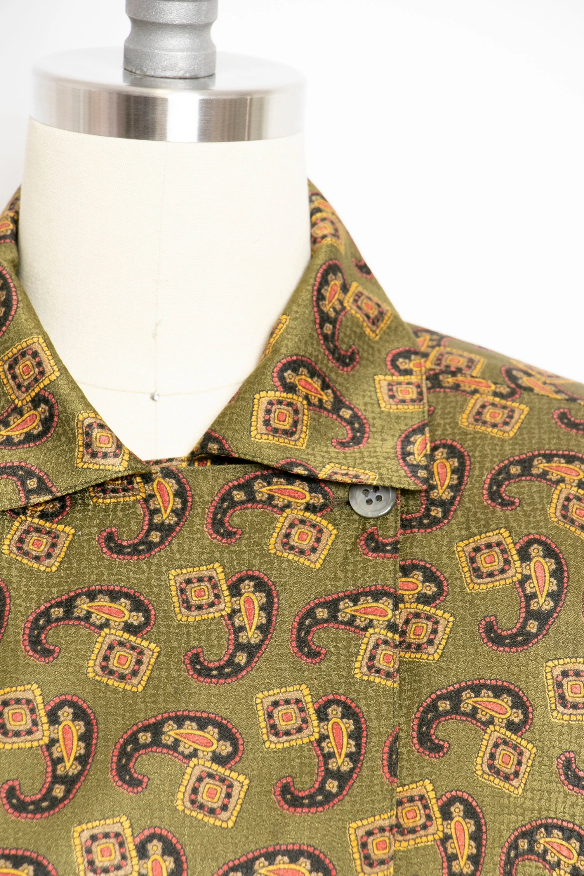 1980s Silk Blouse Anne Klein Paisley Printed S / XS