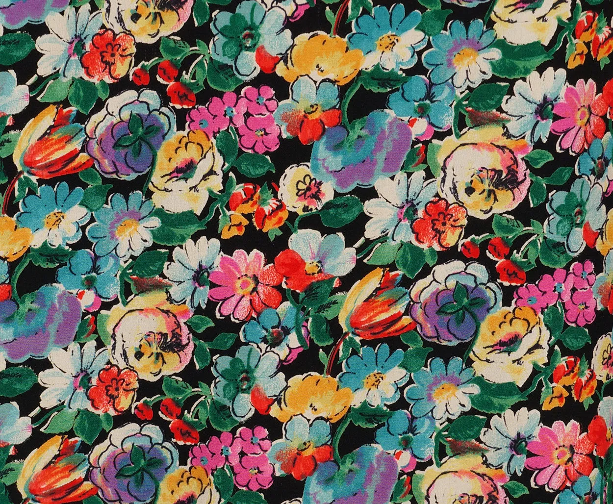 1980s Vintage Blouse by Ungaro Parallele - Flower Patterned Silk