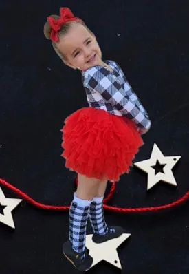 2 left! 2/3 & 3/4yr ~ Tulle Ruffle Skirt ~ Red