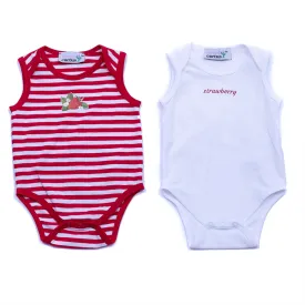 2pc Red Strawberry Shortie Set