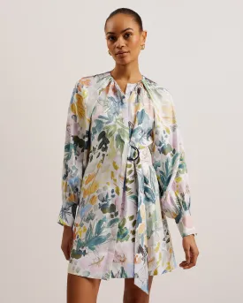Amasya Mini Wrap Dress Ivory