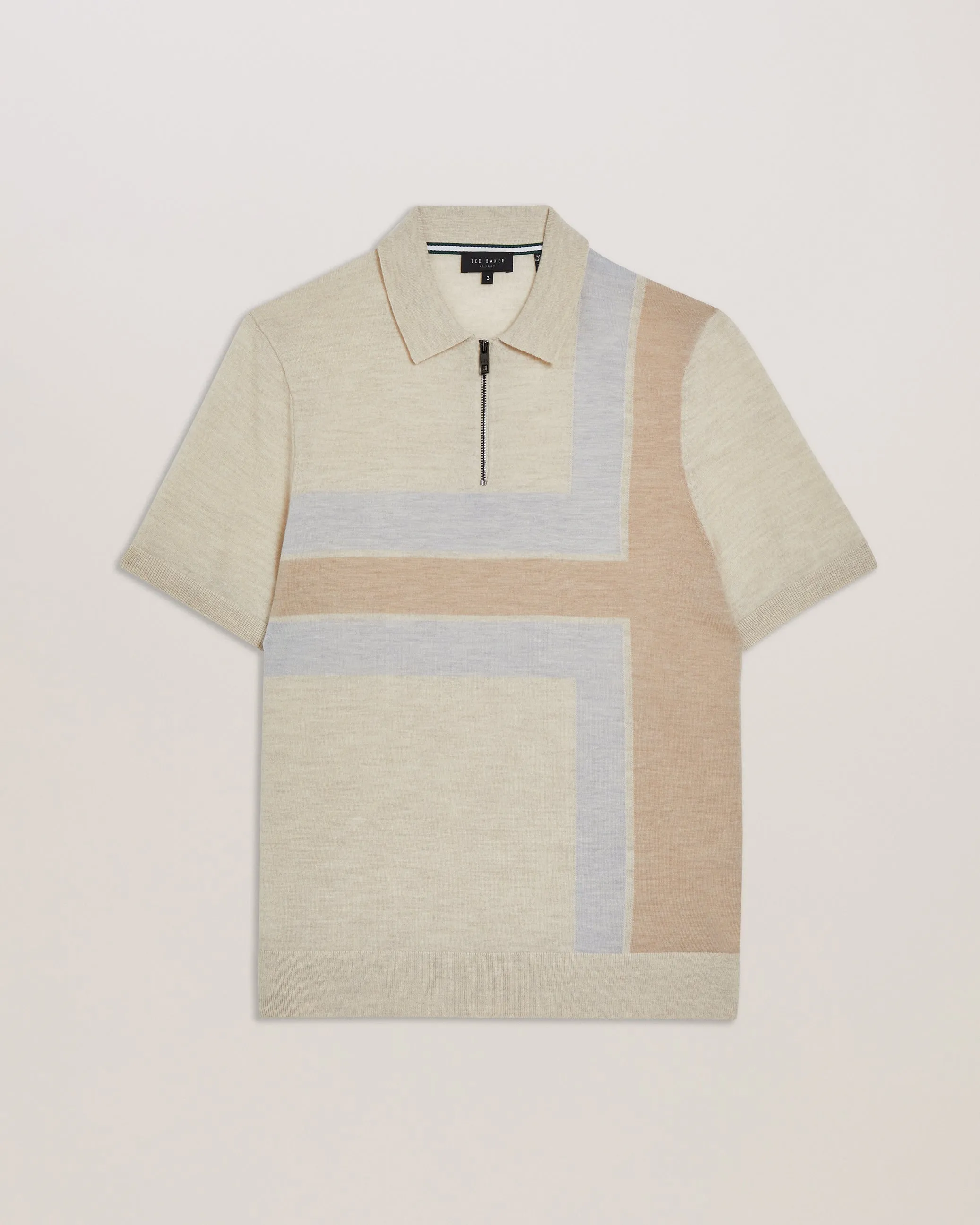 Ambler SS T Colour Block Polo Taupe