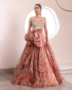 Arni Floral Embroidered Lehenga Set with Dupatta