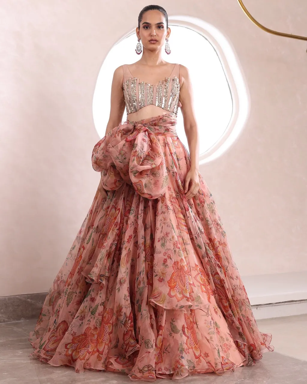 Arni Floral Embroidered Lehenga Set with Dupatta