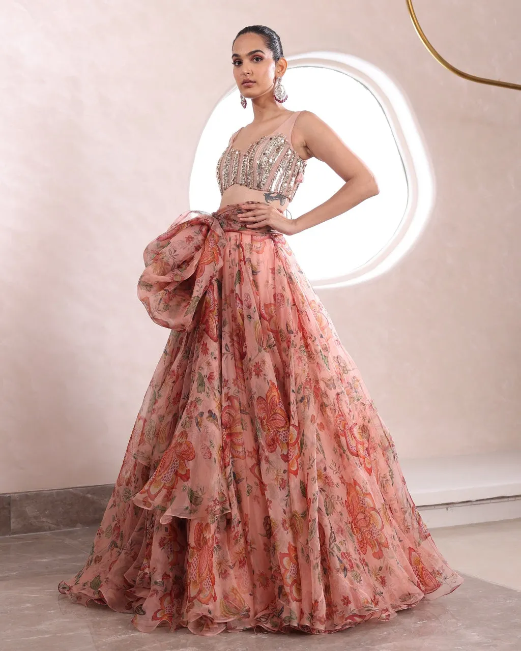 Arni Floral Embroidered Lehenga Set with Dupatta