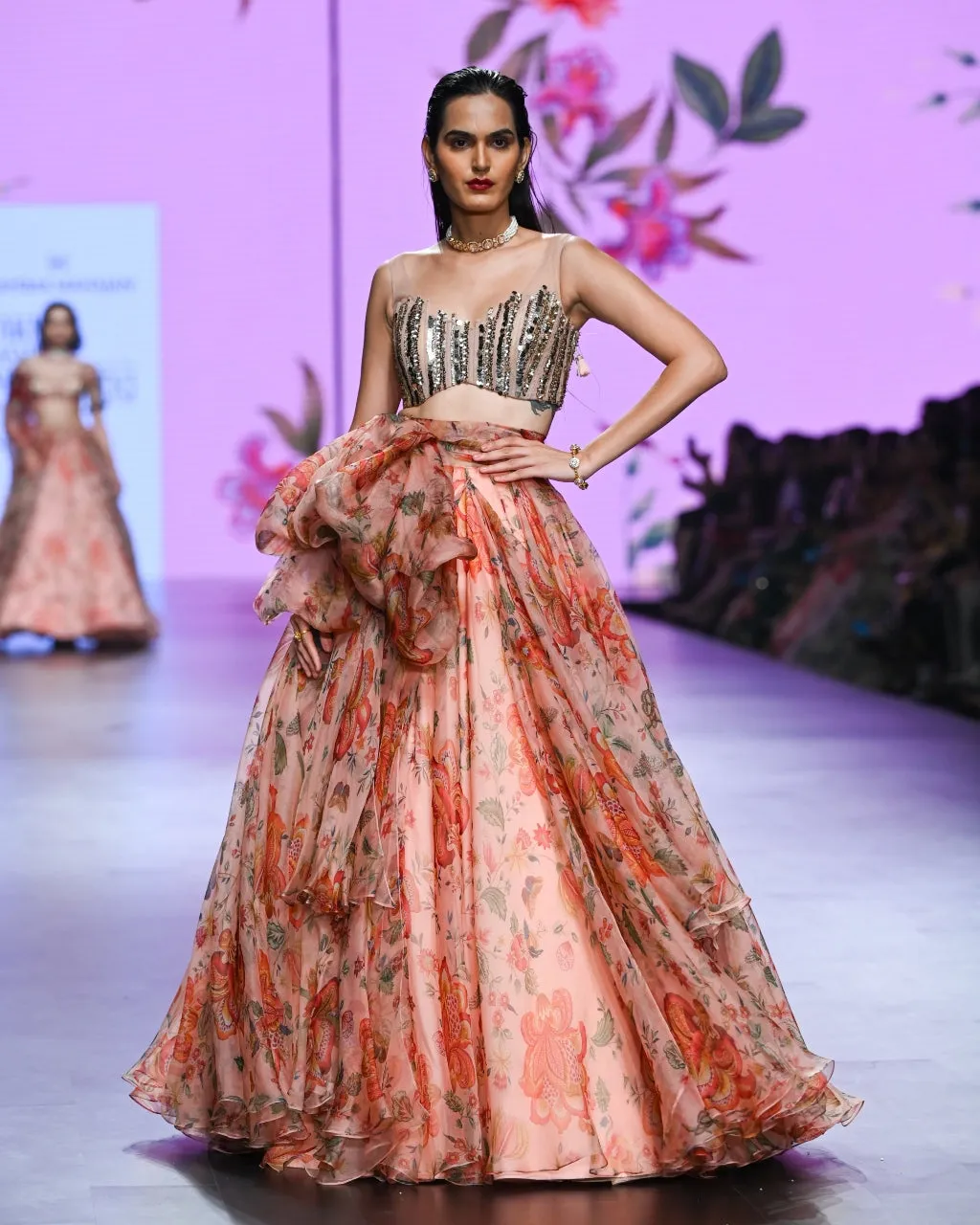 Arni Floral Embroidered Lehenga Set with Dupatta