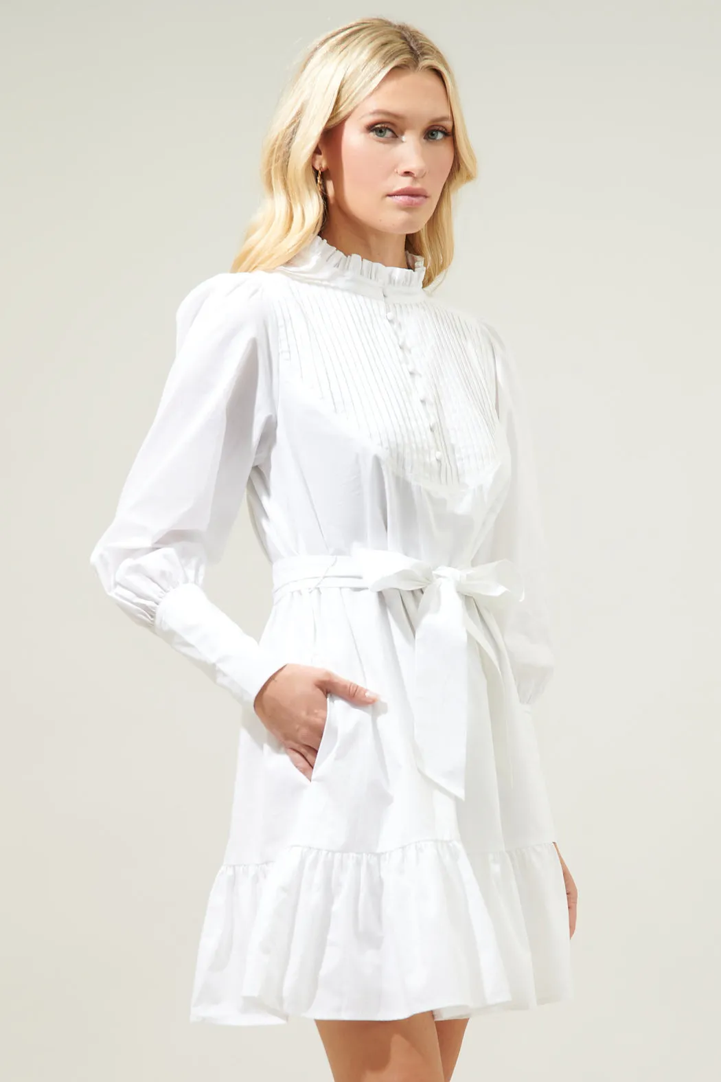Beacher Pintuck Shift Dress