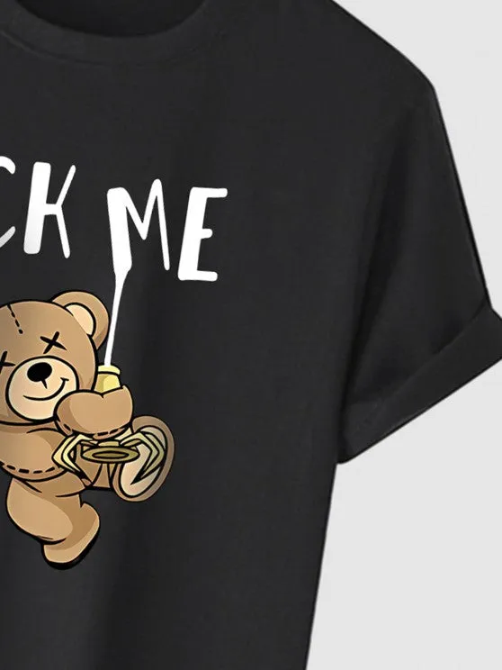 Bear Print T Shirt And Shorts Set