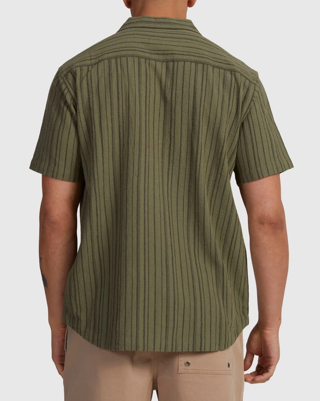 Beat Stripe Short Sleeve Shirt - Agave
