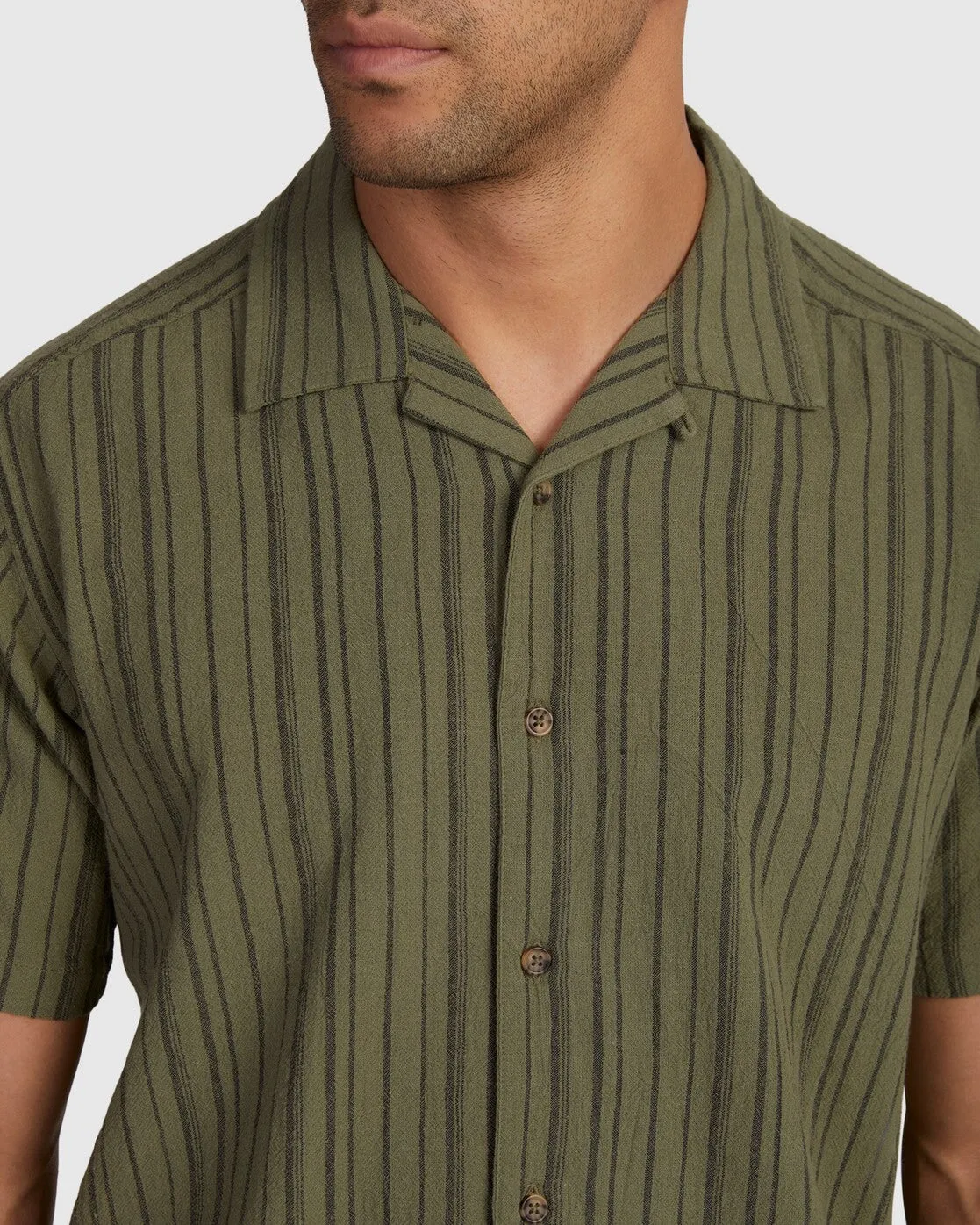 Beat Stripe Short Sleeve Shirt - Agave