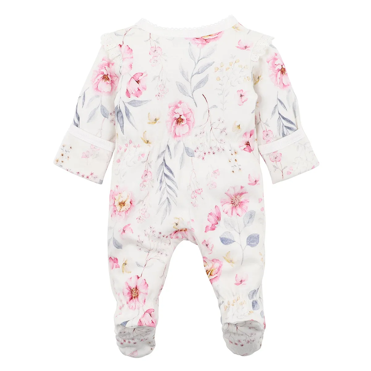 Bebe Lola Print L/S Zip Onesie (Size PREM-1)