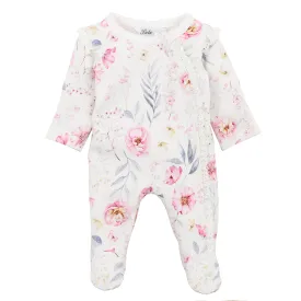 Bebe Lola Print L/S Zip Onesie (Size PREM-1)