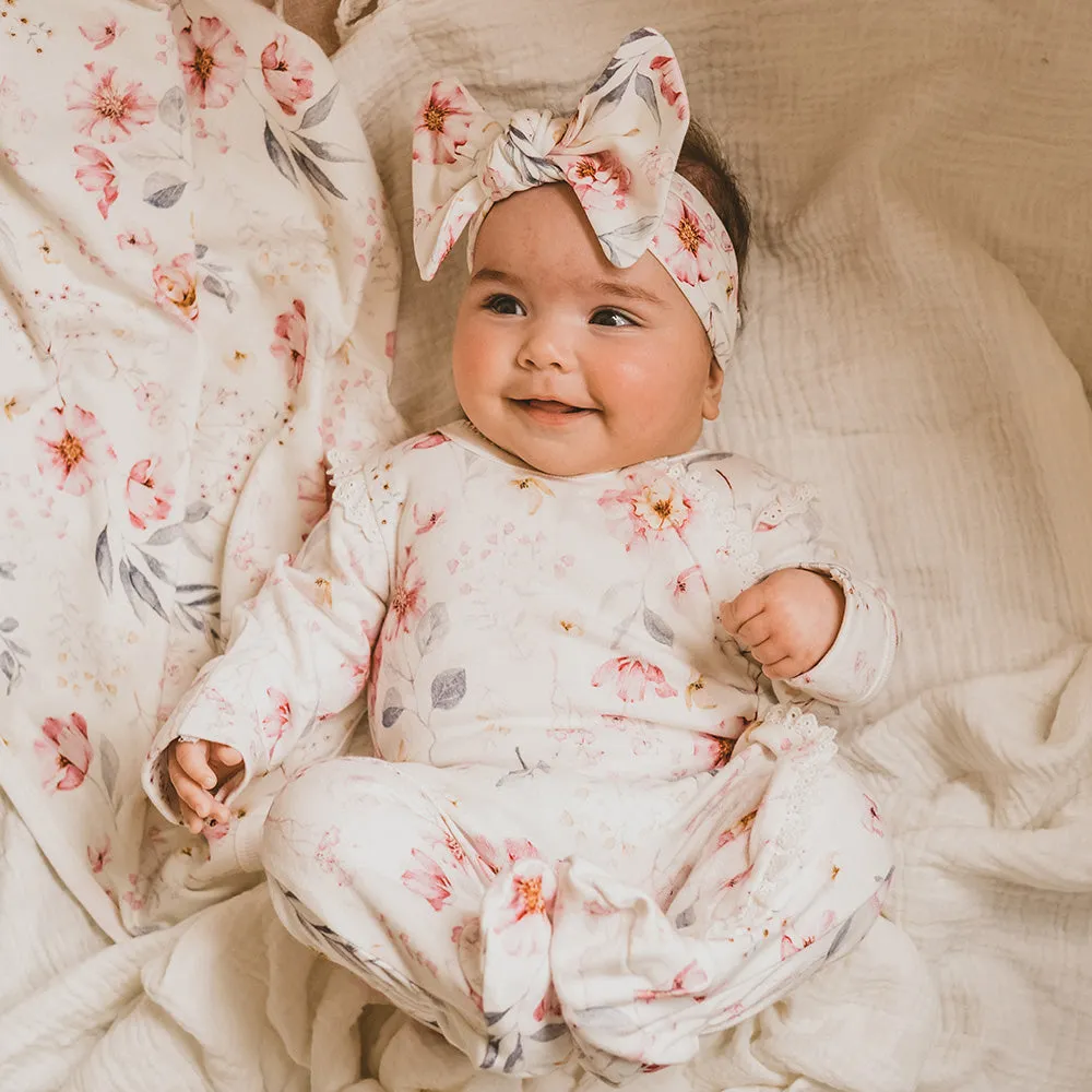 Bebe Lola Print L/S Zip Onesie (Size PREM-1)