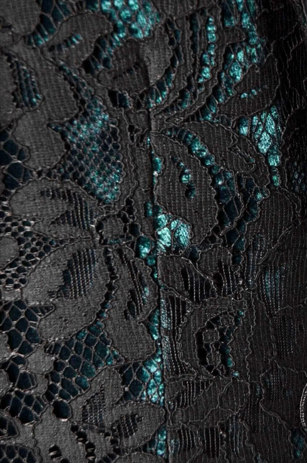 Black Lace Emerald Velvet Suit