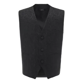 Black Paisley Print Vest and Bowtie
