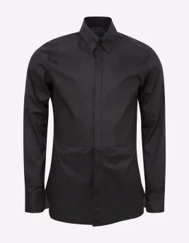 Black Slim-Fit Shirt with Bib