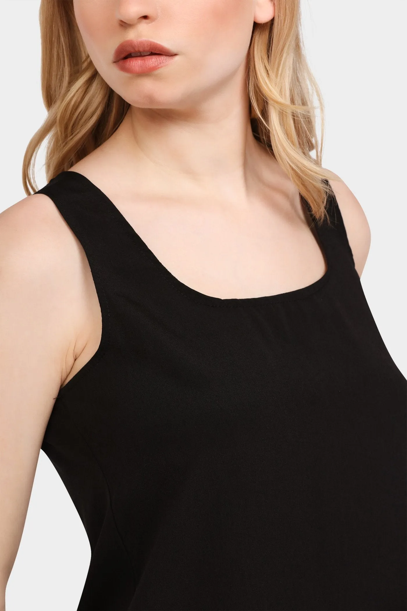 Black Zip Back Vest Top