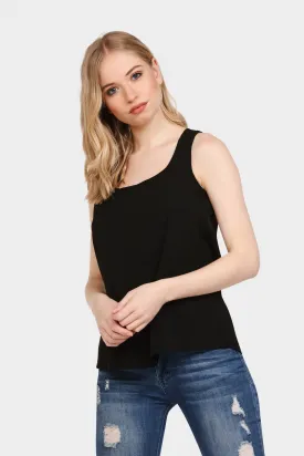 Black Zip Back Vest Top