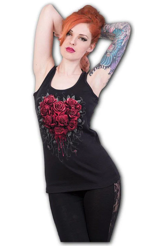 Bleeding Heart - Razor Back Top Black