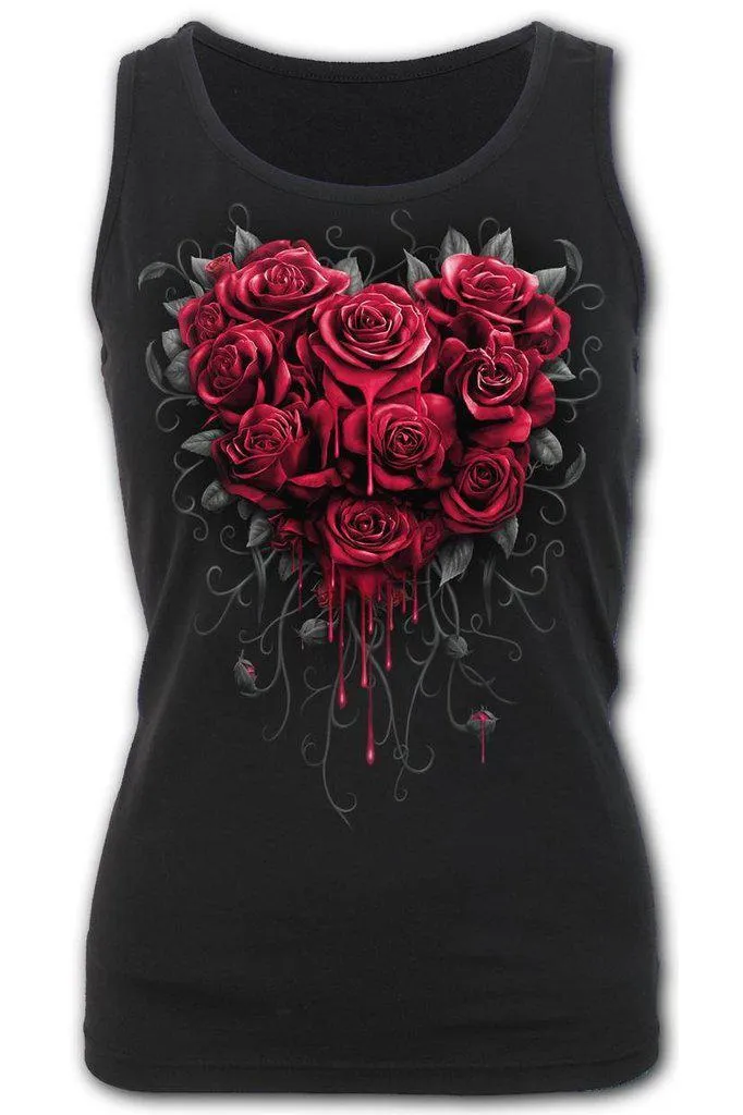 Bleeding Heart - Razor Back Top Black