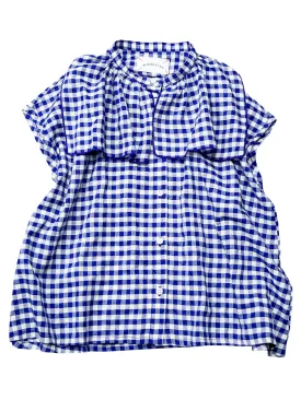 Blue Checked Shirring Shirt