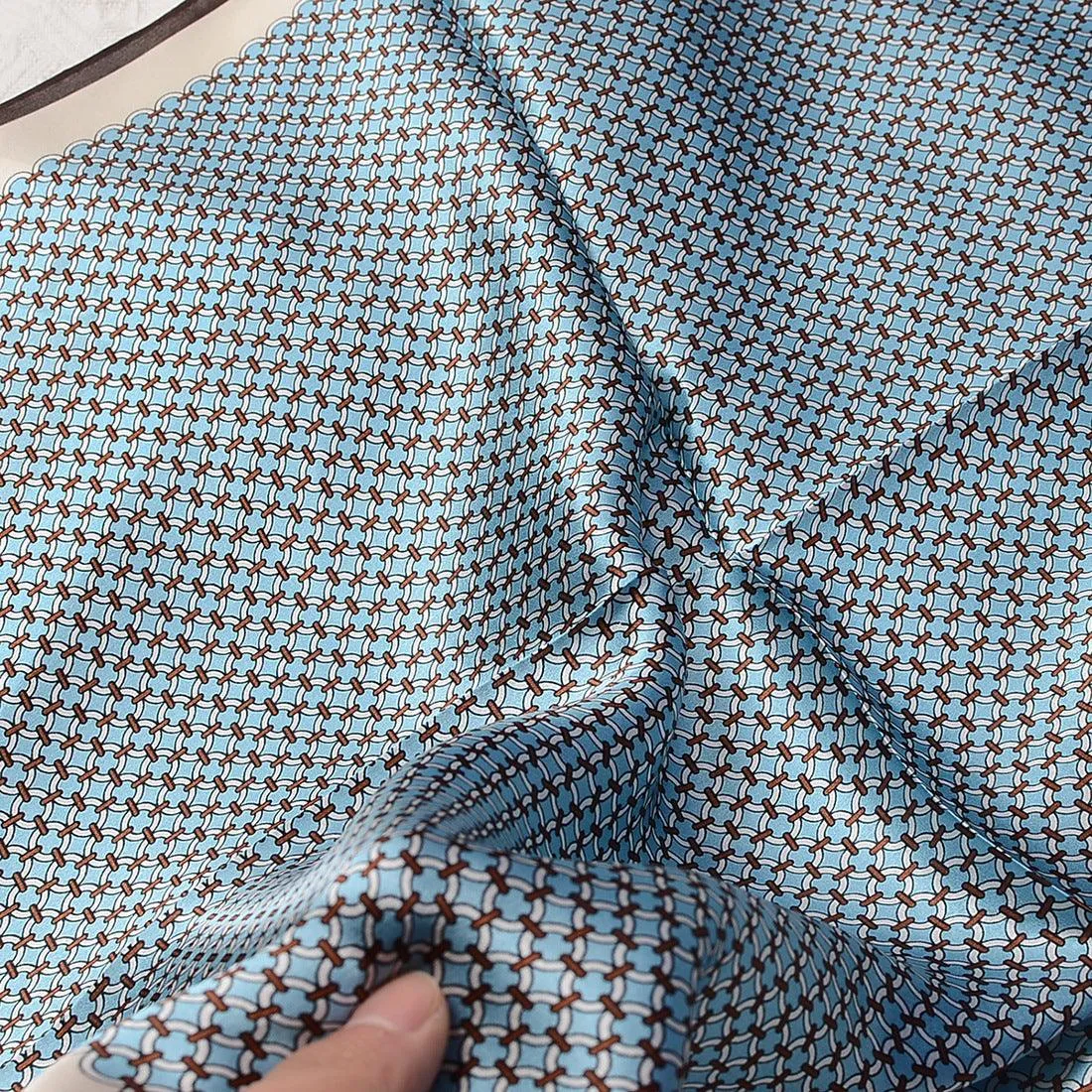 Blue Polka Dot 100% mulberry Silk Scarf/Silk head scarf/Silk hair scarf/Silk neck scarf/Mother's Day Gifts/Bag Accessory/Gift for her