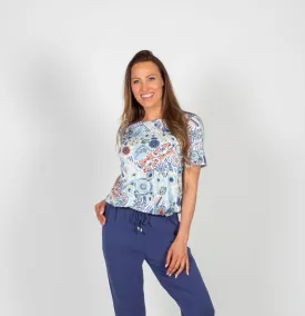 Blue Tangerine Short Sleeve Bamboo Top