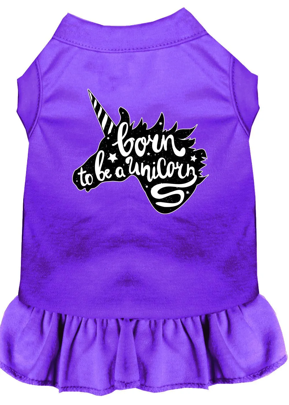 Born To Be A Unicorn Screen Print Dog Dress Purple Lg (14)