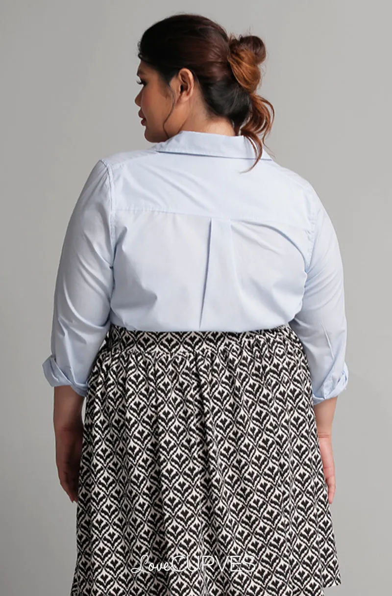 Boyfriend Button Down Shirt - Light Blue