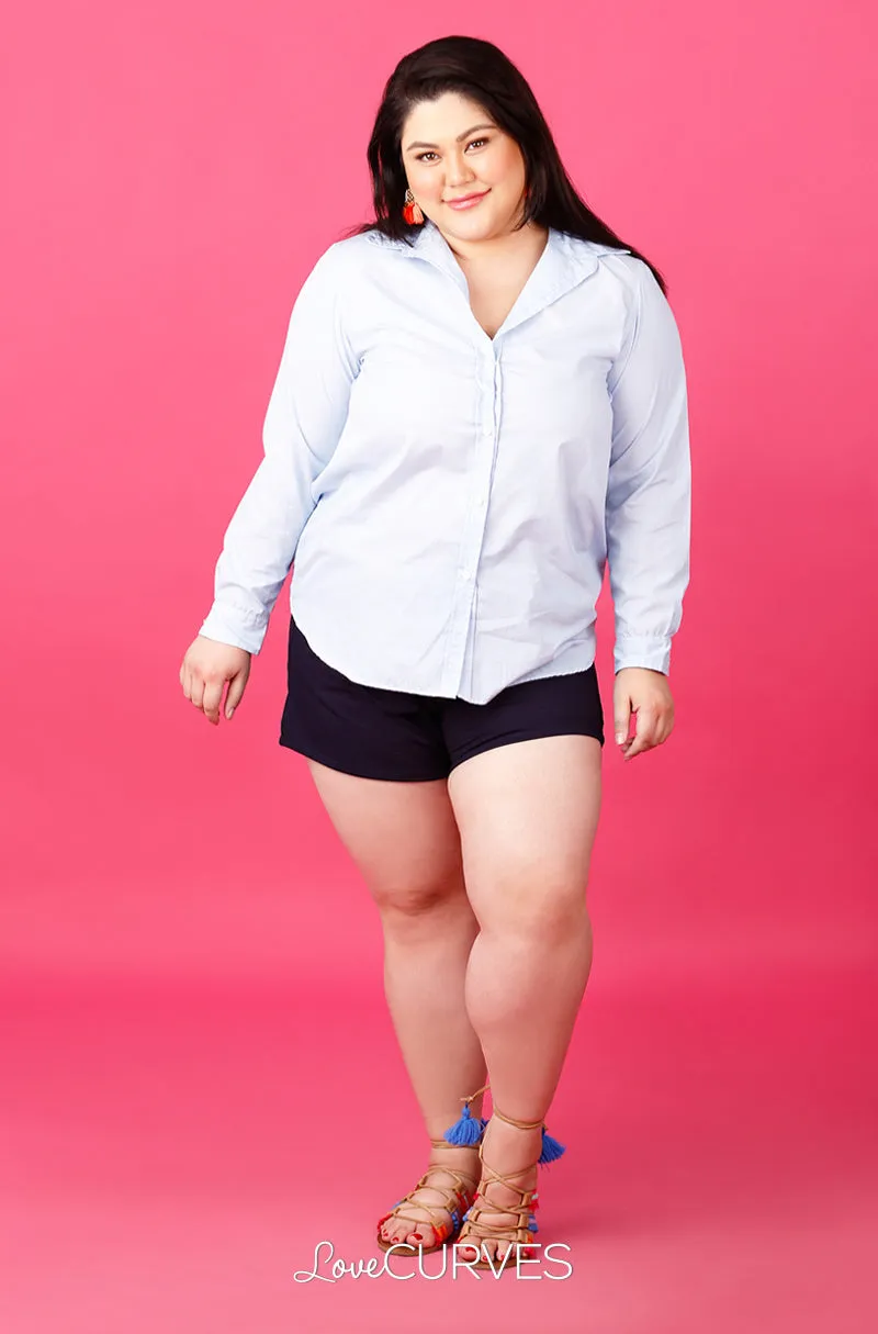 Boyfriend Button Down Shirt - Light Blue