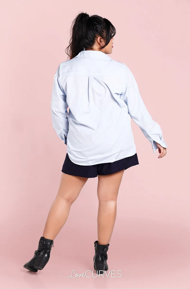 Boyfriend Button Down Shirt - Light Blue