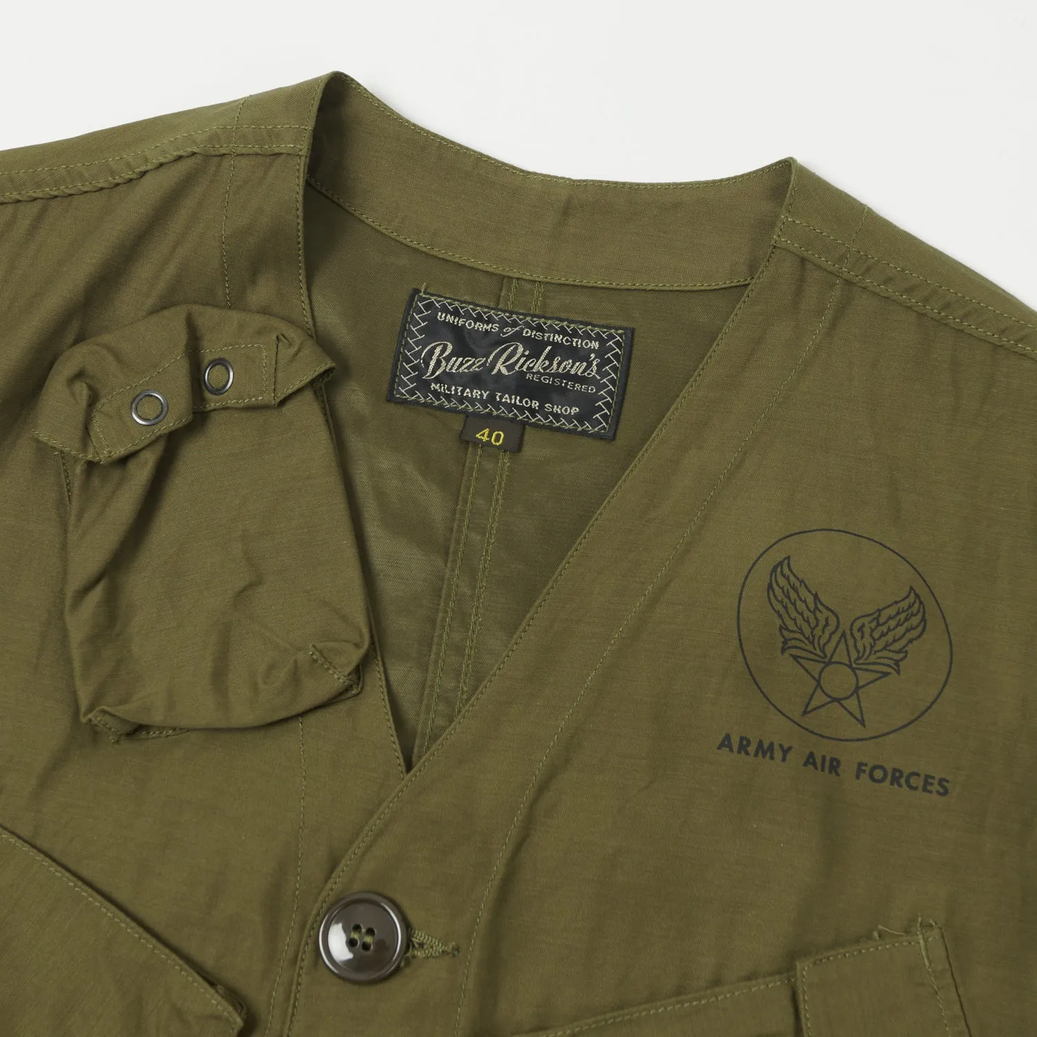 Buzz Ricksons Olive Green Type C-1 Civilian Vest - Premium Quality