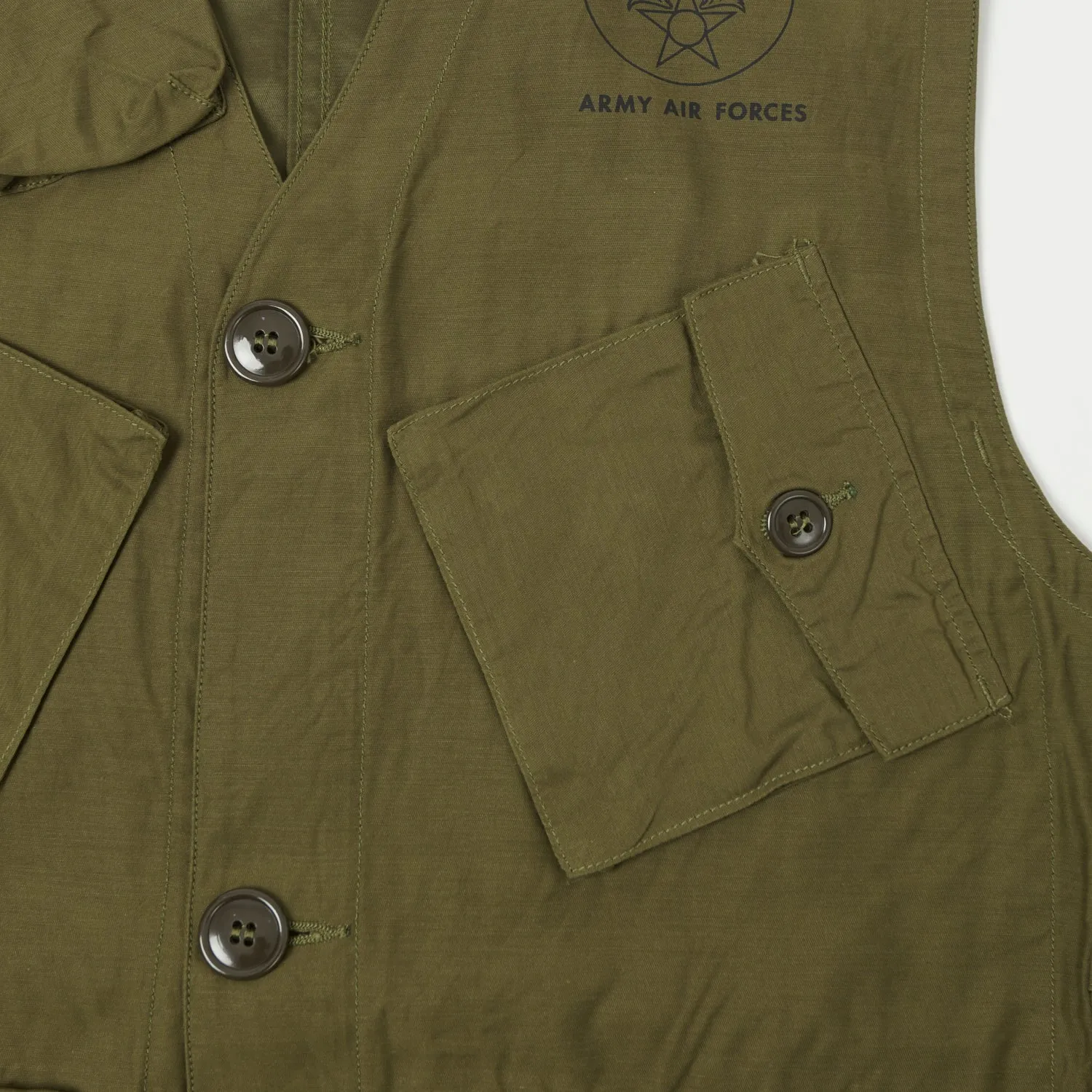 Buzz Ricksons Olive Green Type C-1 Civilian Vest - Premium Quality