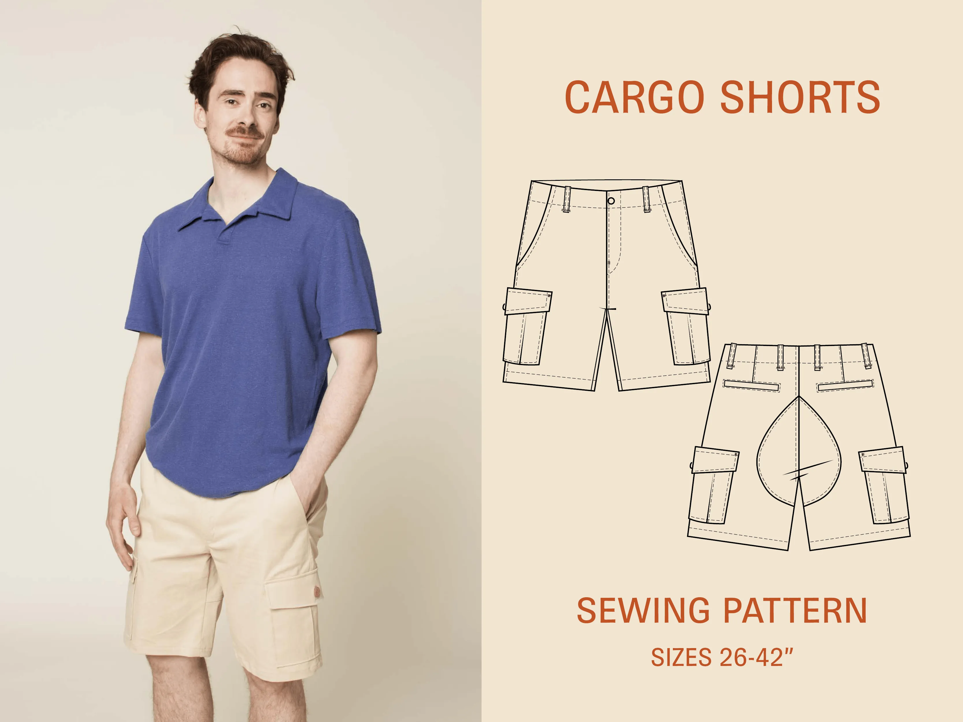 Cargo Shorts -Printed pattern