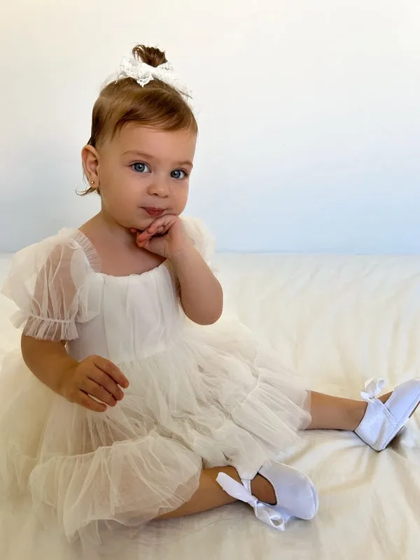 Charlotte Ivory Puff Sleeve Romper