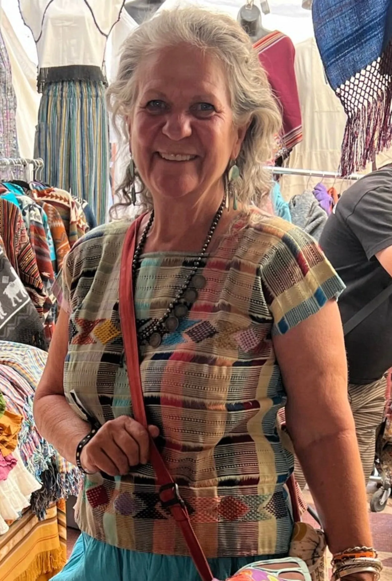 Chiapas short sleeve hand woven blouse