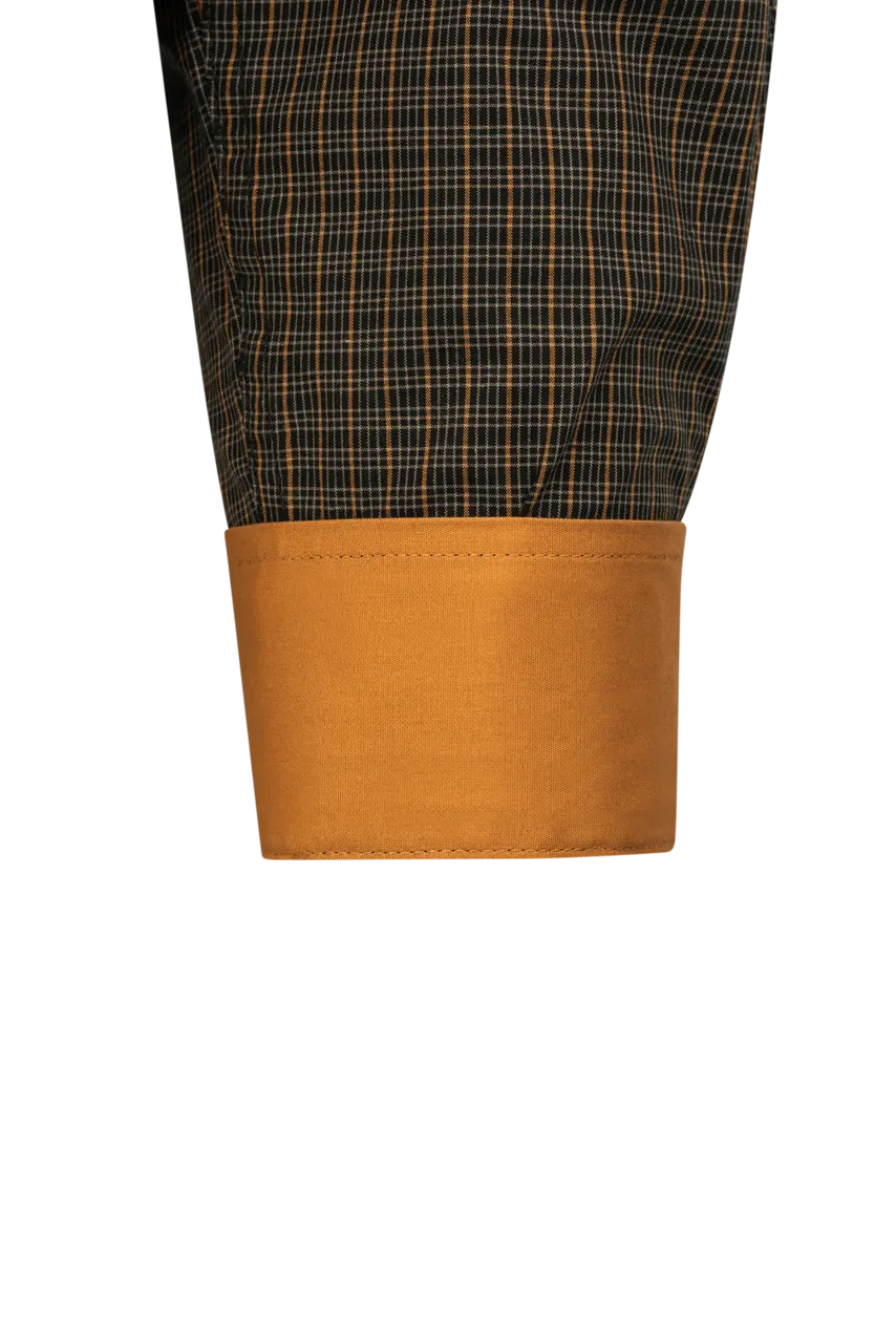 Cinch Button-Front Shirt - Black Check