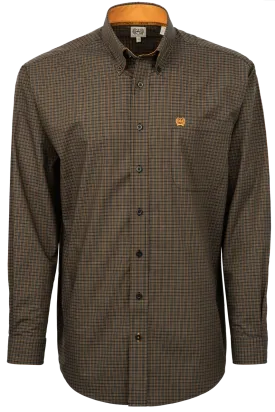 Cinch Button-Front Shirt - Black Check