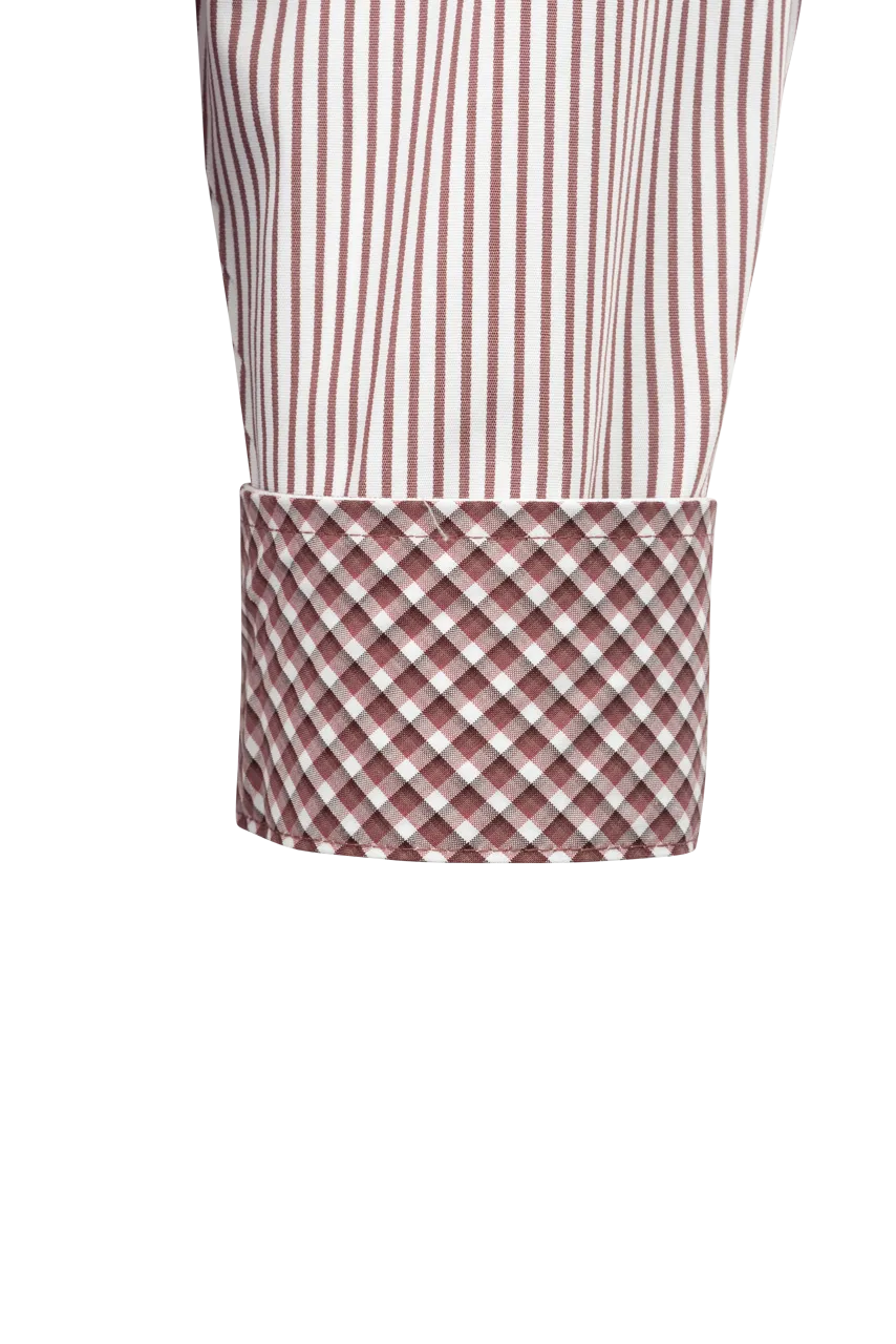 Cinch Striped Button-Front Shirt - Burgundy