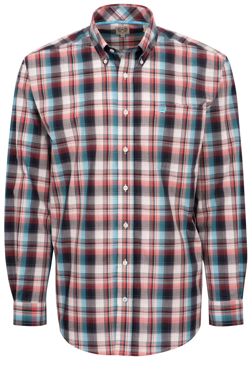 Cinch Woven Plaid Button-Front Shirt - Multi