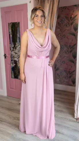 Clara Pink Multi Way Cowl Neck Bridesmaid Dress