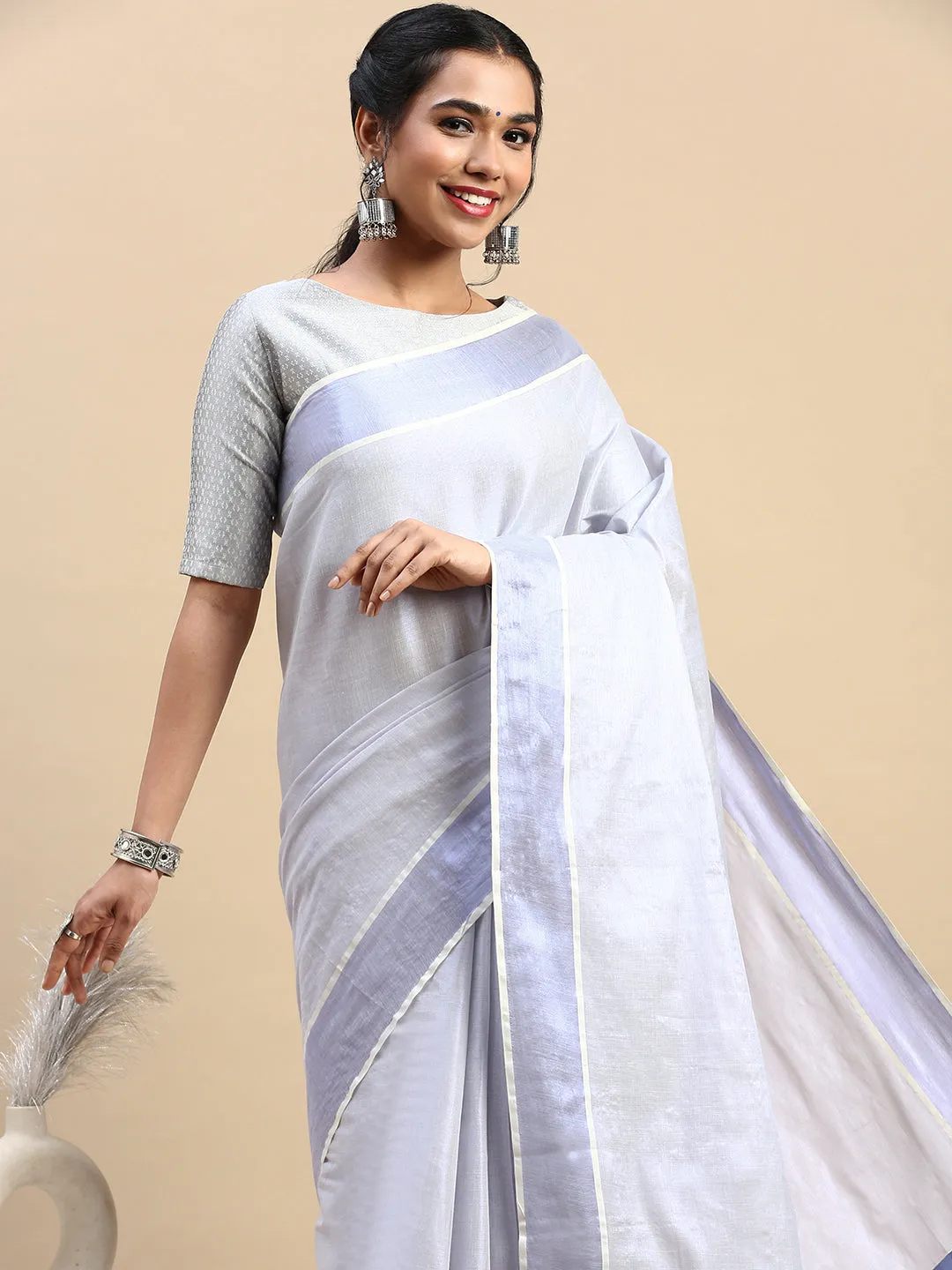 Couple Combo Half Sleeves Shirt Dhoti & Saree with Jari Border KS94