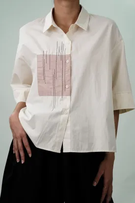 Cream Patch Oversized Shirt