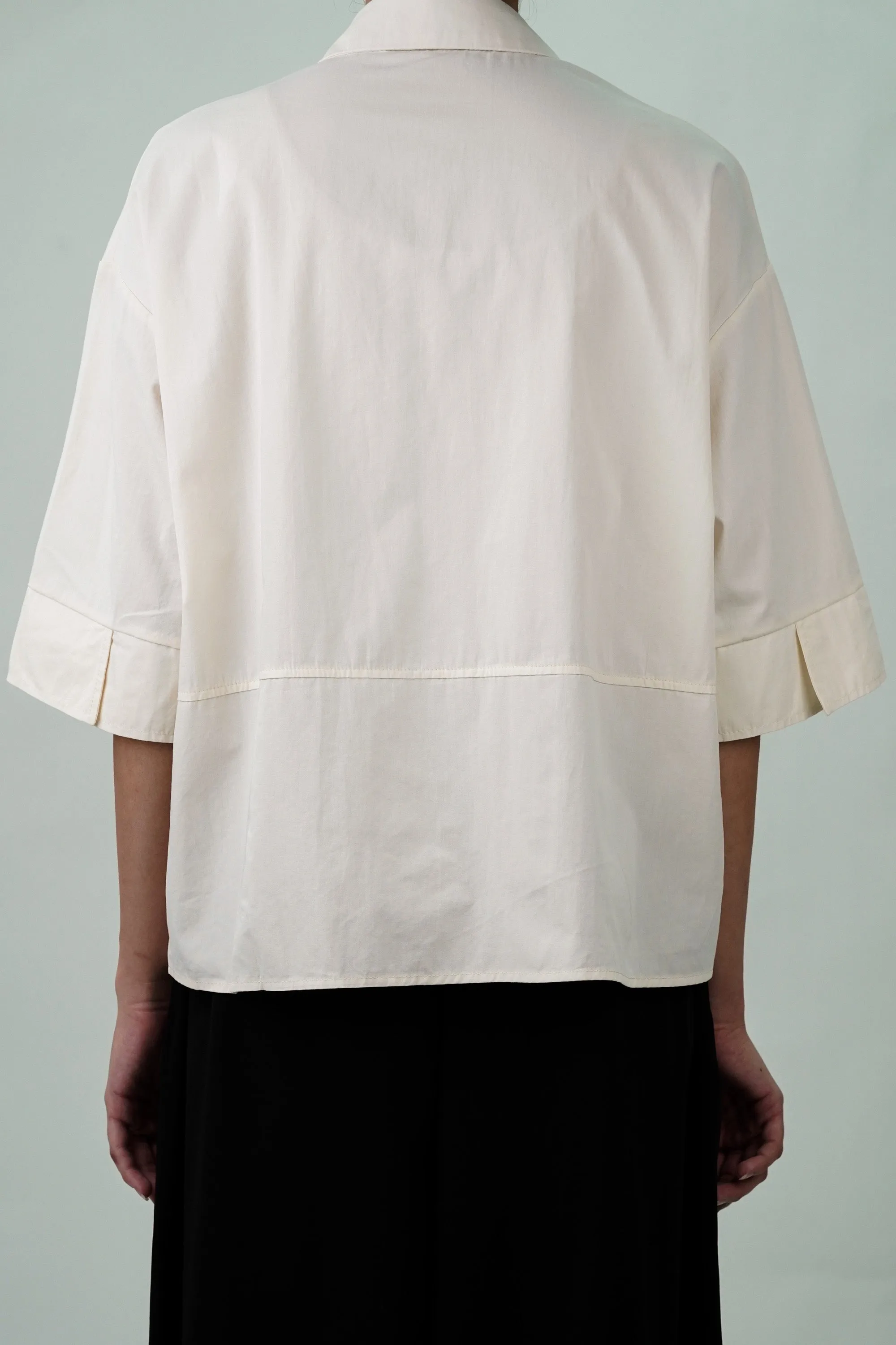 Cream Patch Oversized Shirt