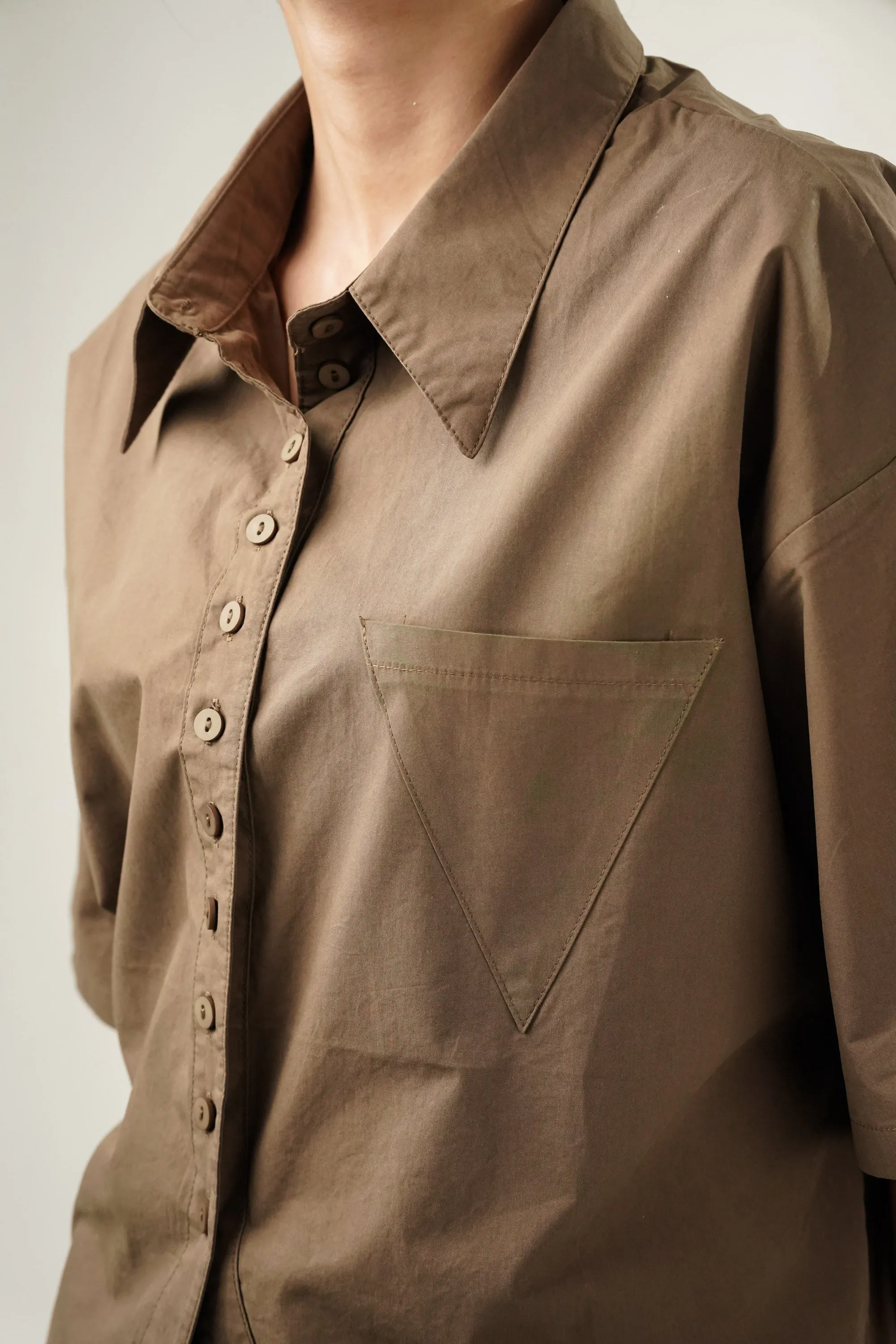 Crest Brown Oversized Shirt